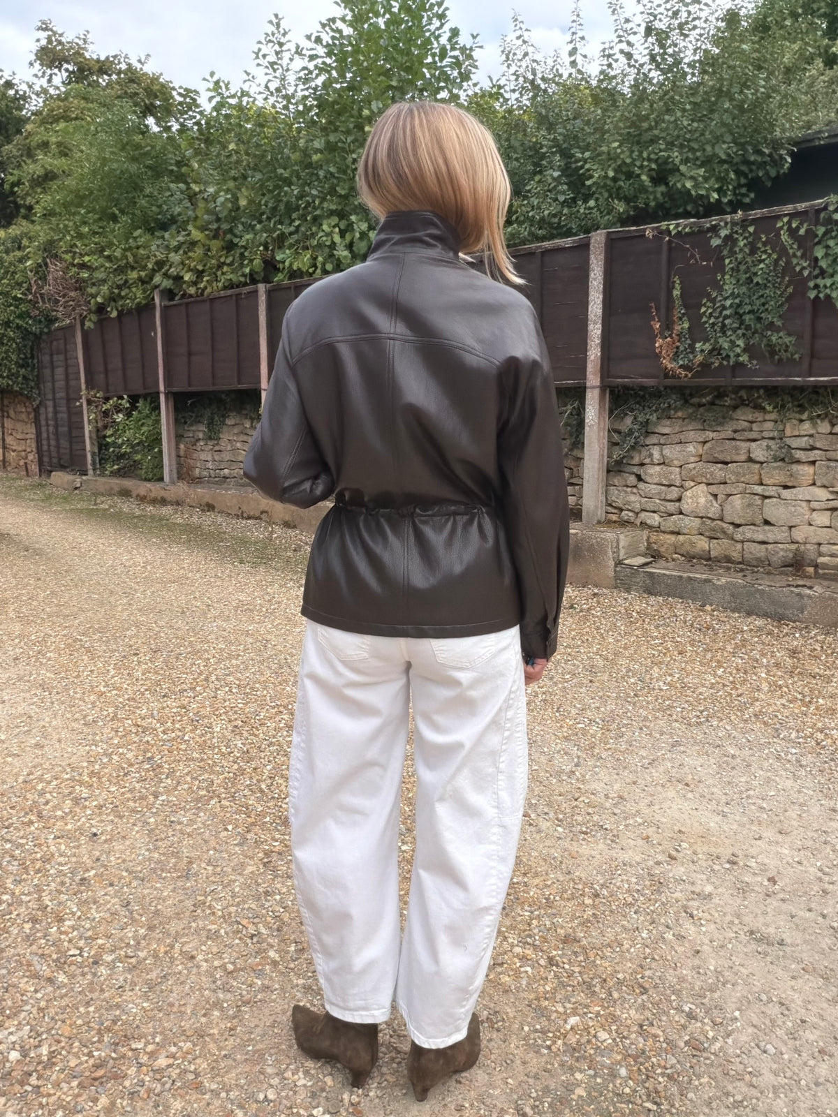 Chocolate Oversized Faux Leather Jacket
