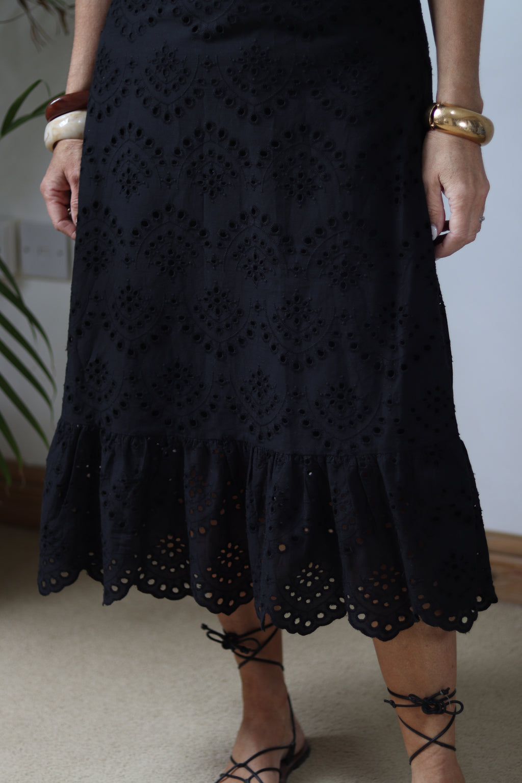 Broderie Anglaise Sundress - Black