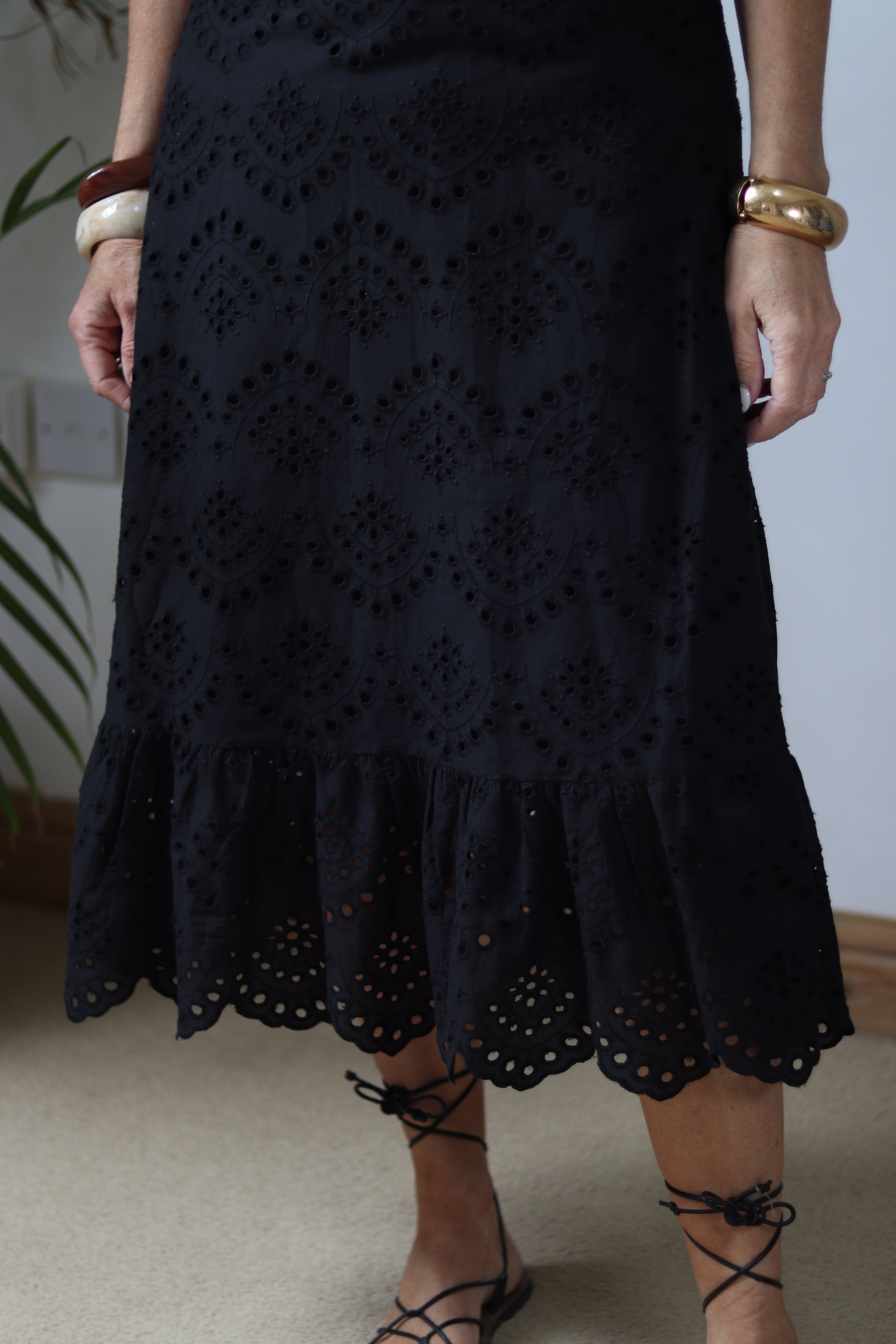 Broderie Anglaise Sundress - Black