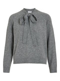 Grey Tie Neck Jumper