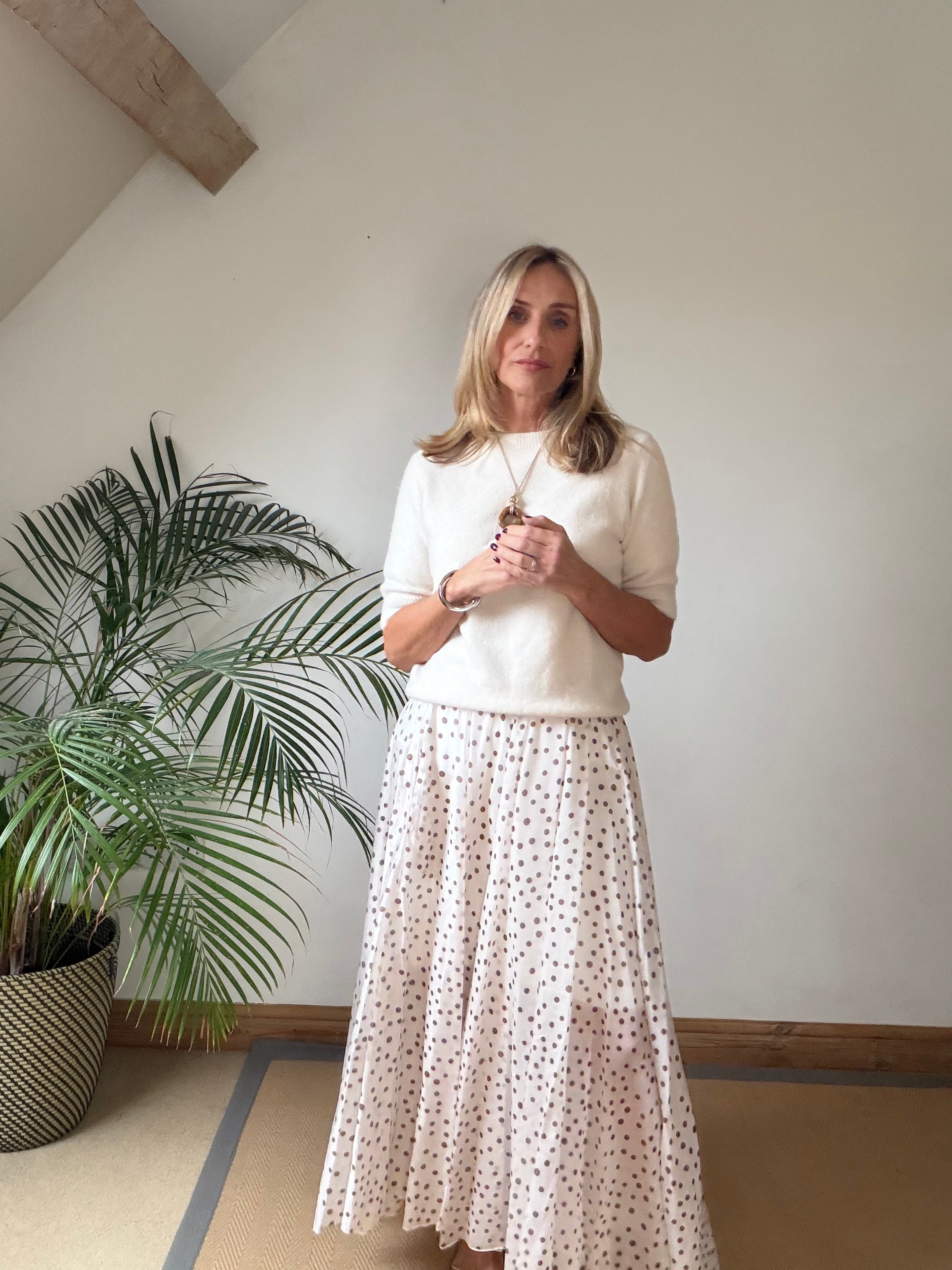 Polka Dot Maxi Skirt