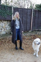 Chocolate Knee Length Barn Coat