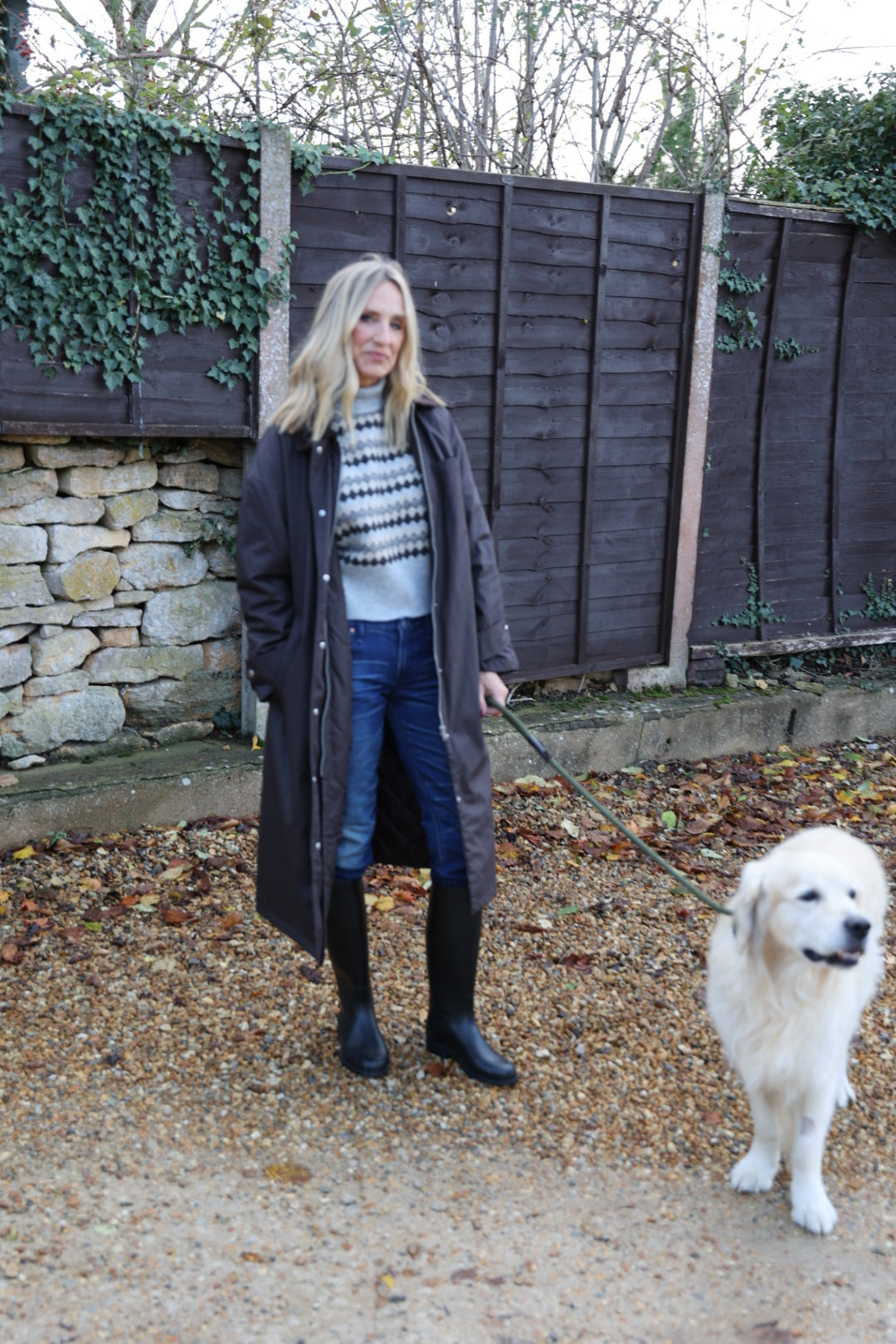 Chocolate Knee Length Barn Coat