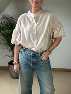 Sheer Puff Sleeve Blouse