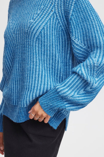 Provence blue ribbed jumper