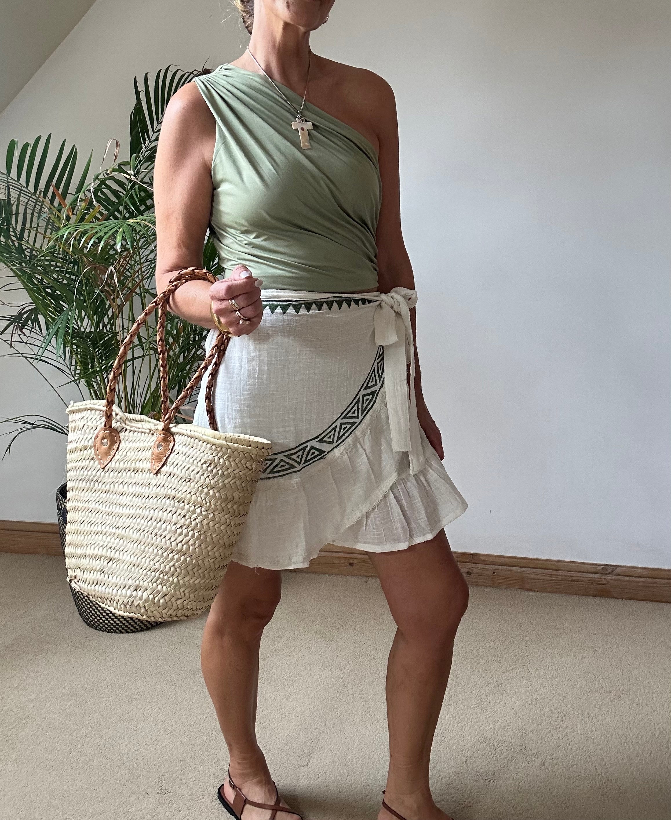 Boho Mini Wrap Skirt