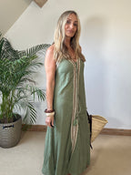 Boho Beach Dress With Woven Detail