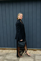 Fringed sequin skirt