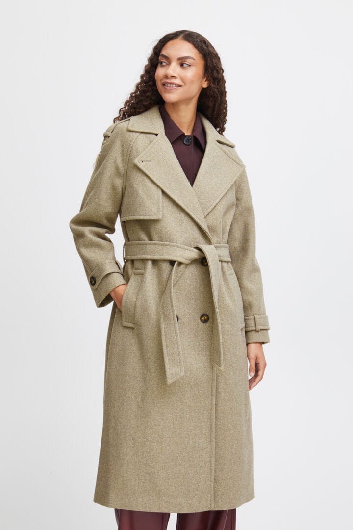 Trench Style Coat - Sepia