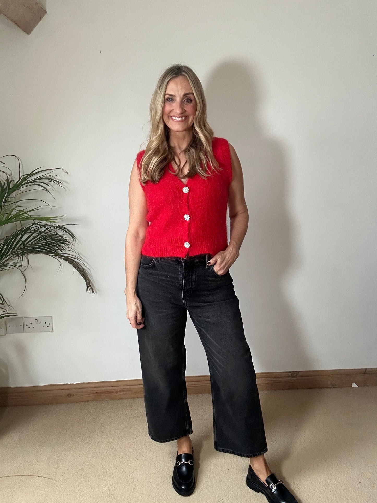 Diamonte Button Waistcoat