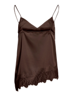 Asymmetric Satin and Lace Cami