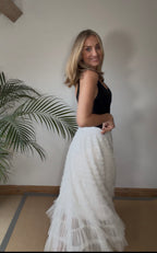White Tulle Layered Skirt