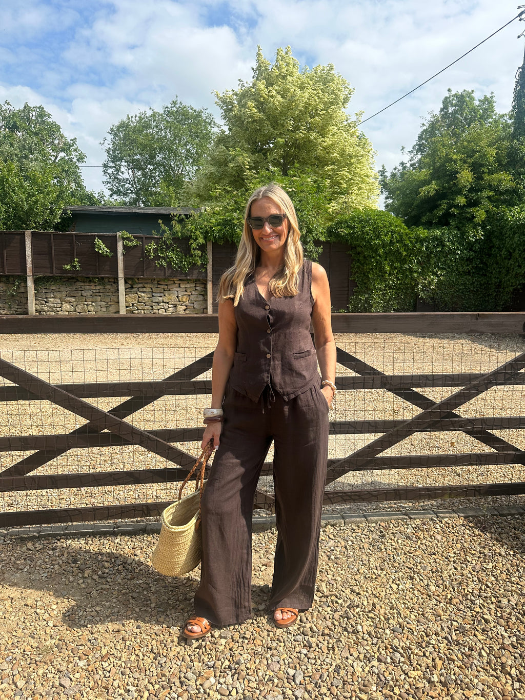 Wide Leg Linen Pants