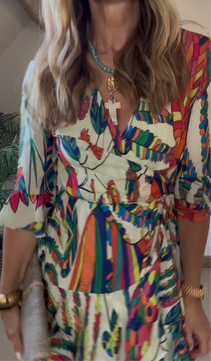Pucci Inspired Print Wrap Dress