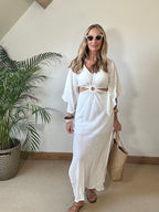 O Ring Maxi Dress with Bell Sleeves