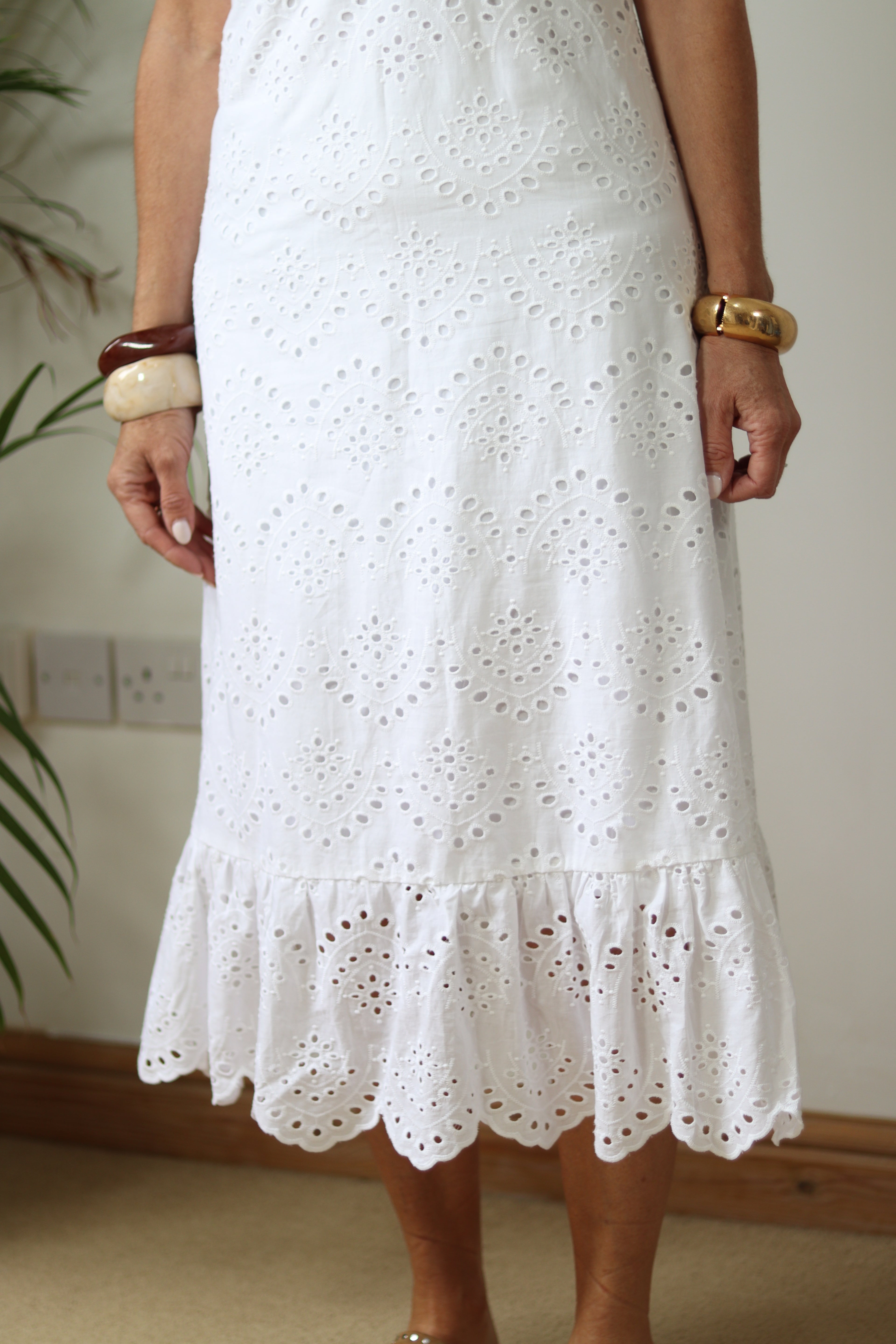 Broderie Anglaise Sundress - White