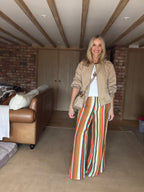 Striped Crochet Trousers (aqua)