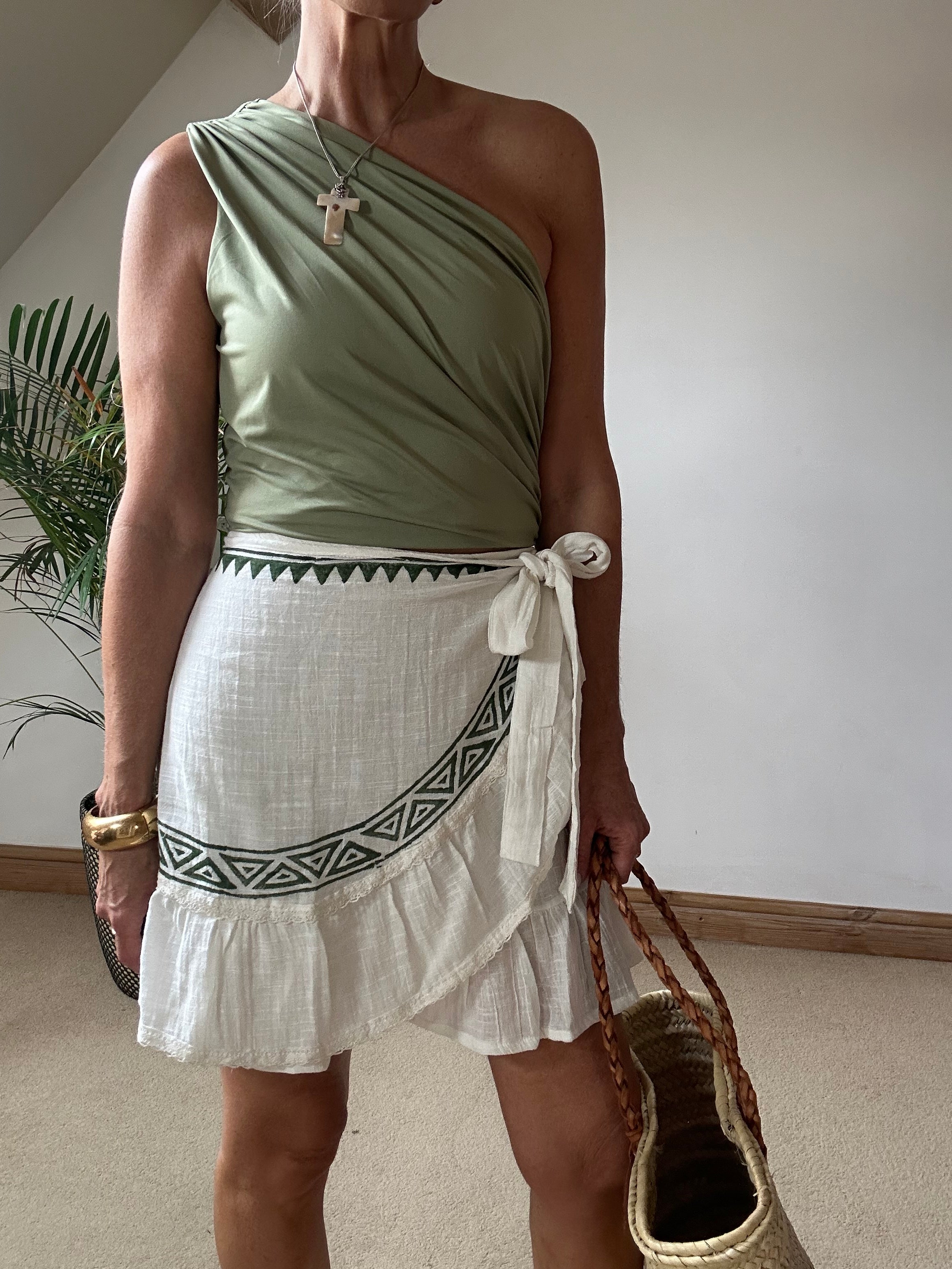 Boho Mini Wrap Skirt
