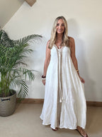 Boho Beach Dress With Woven Detail