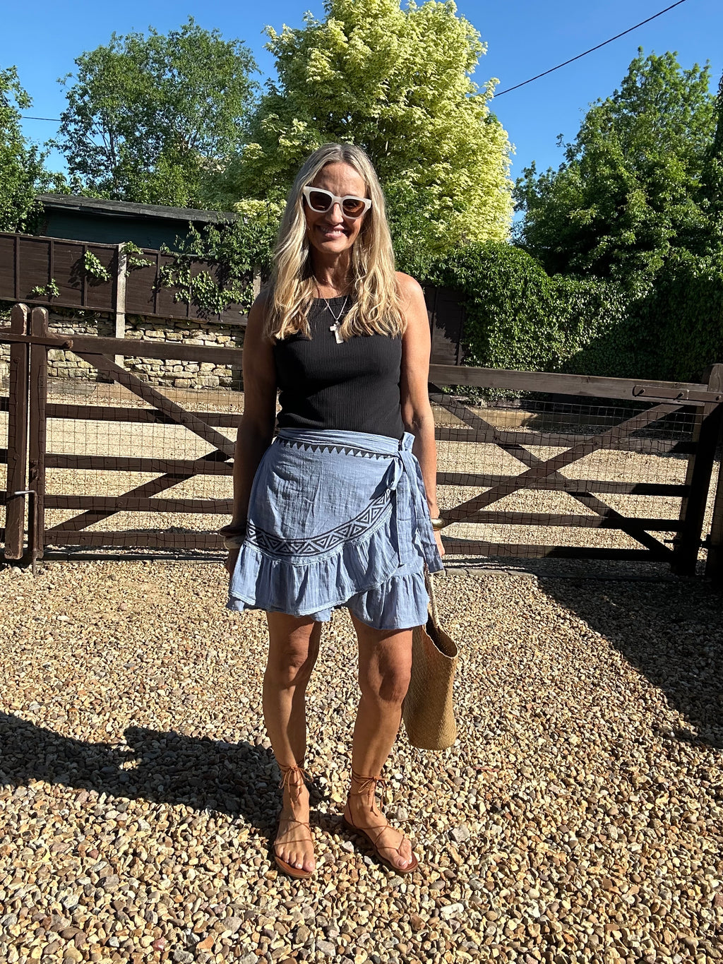 Boho Mini Wrap Skirt