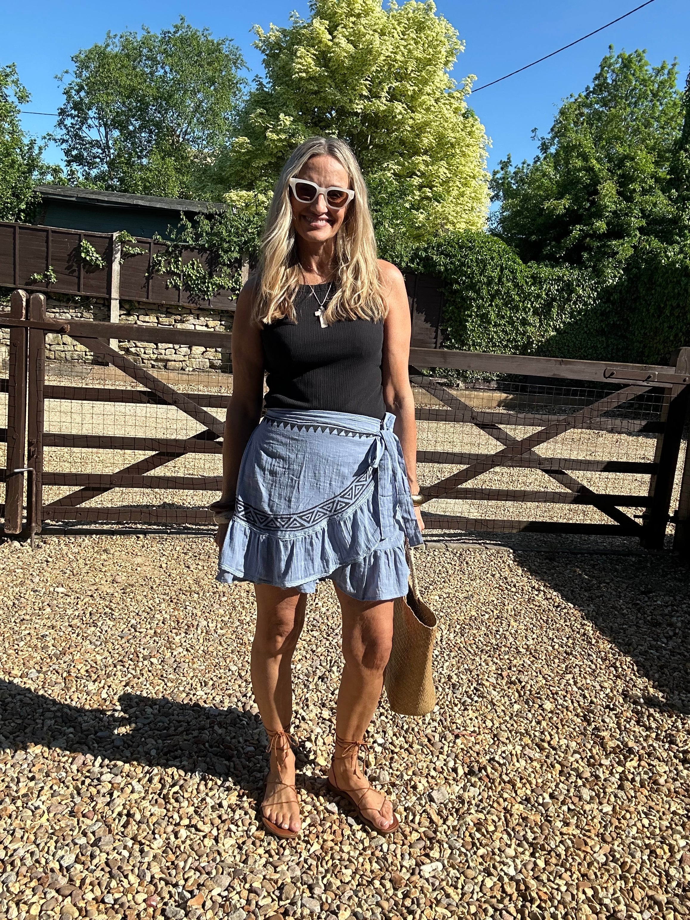 Boho Mini Wrap Skirt