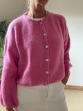 Round Neck Mohair Cardigan