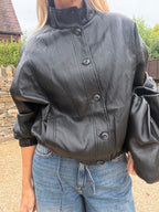 Funnel Neck PU Jacket