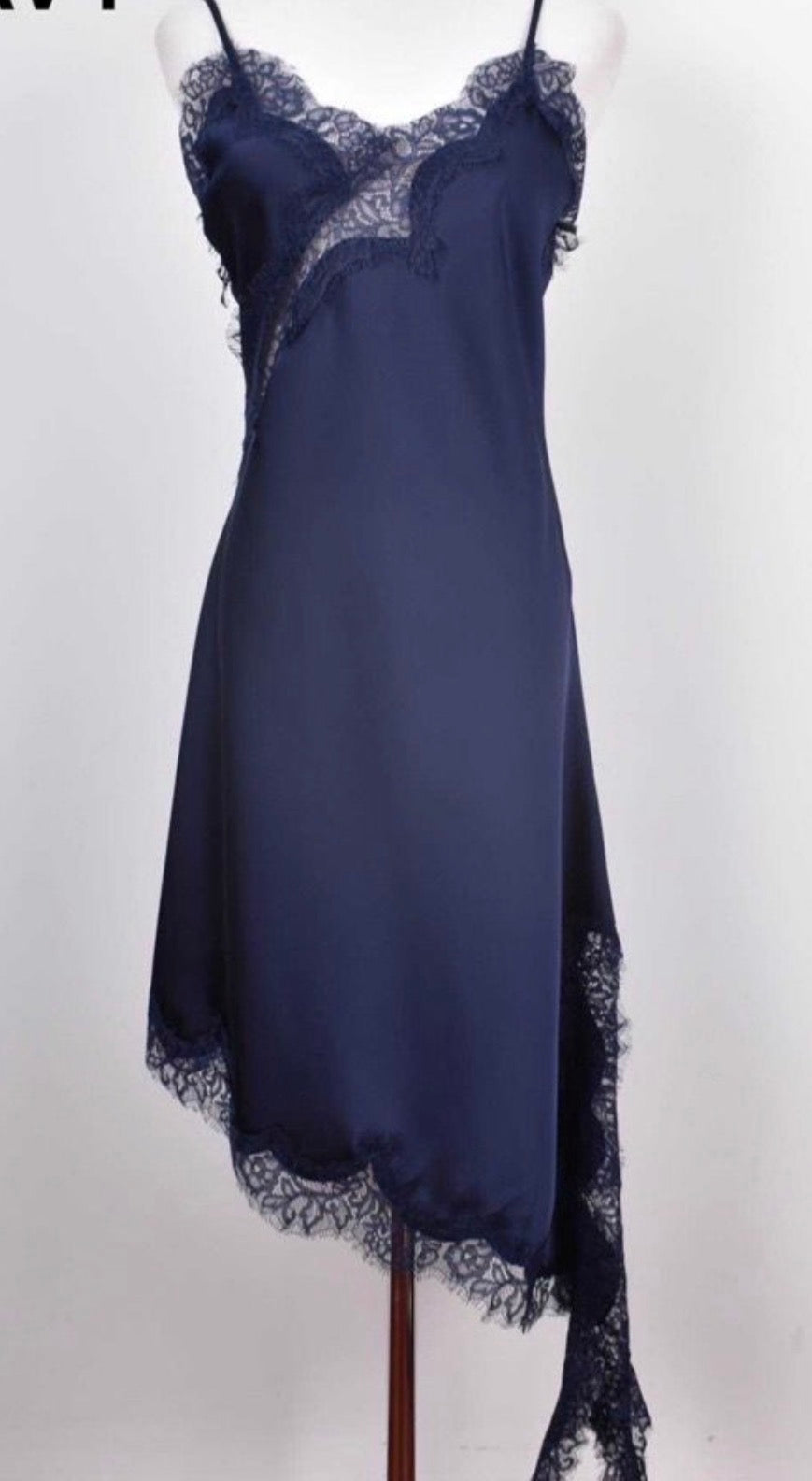 Satin and Lace Asymmetric Dress