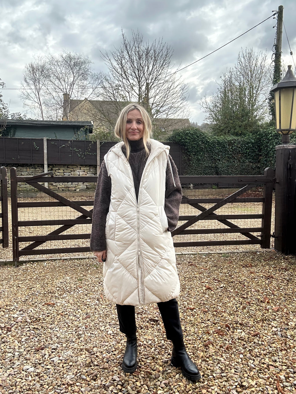 Quilted Gilet - Cream