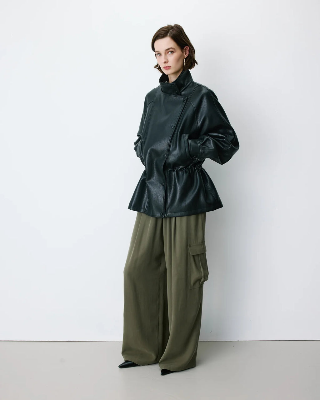 Oversized Faux Leather Jacket