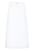 White A Line Denim Midi Skirt