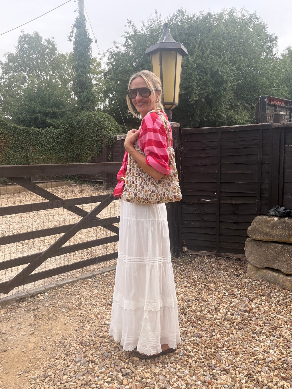 White Tiered Maxi Skirt