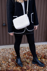 Faux Shearling Handbag