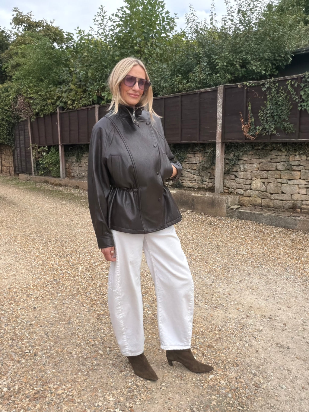 Chocolate Oversized Faux Leather Jacket