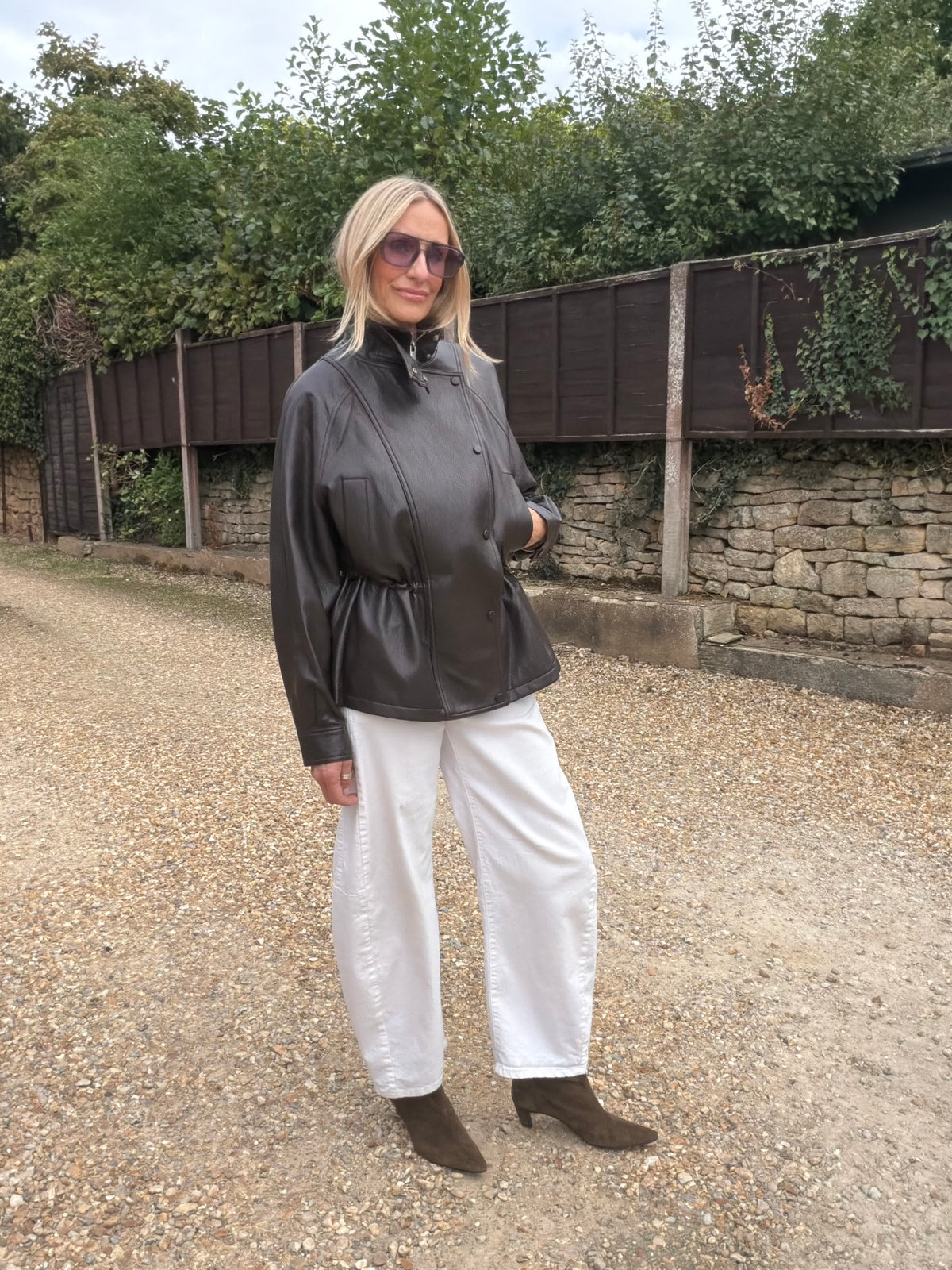 Chocolate Oversized Faux Leather Jacket
