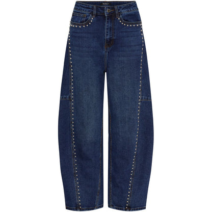 Studded Barrel Jeans - Denim blue