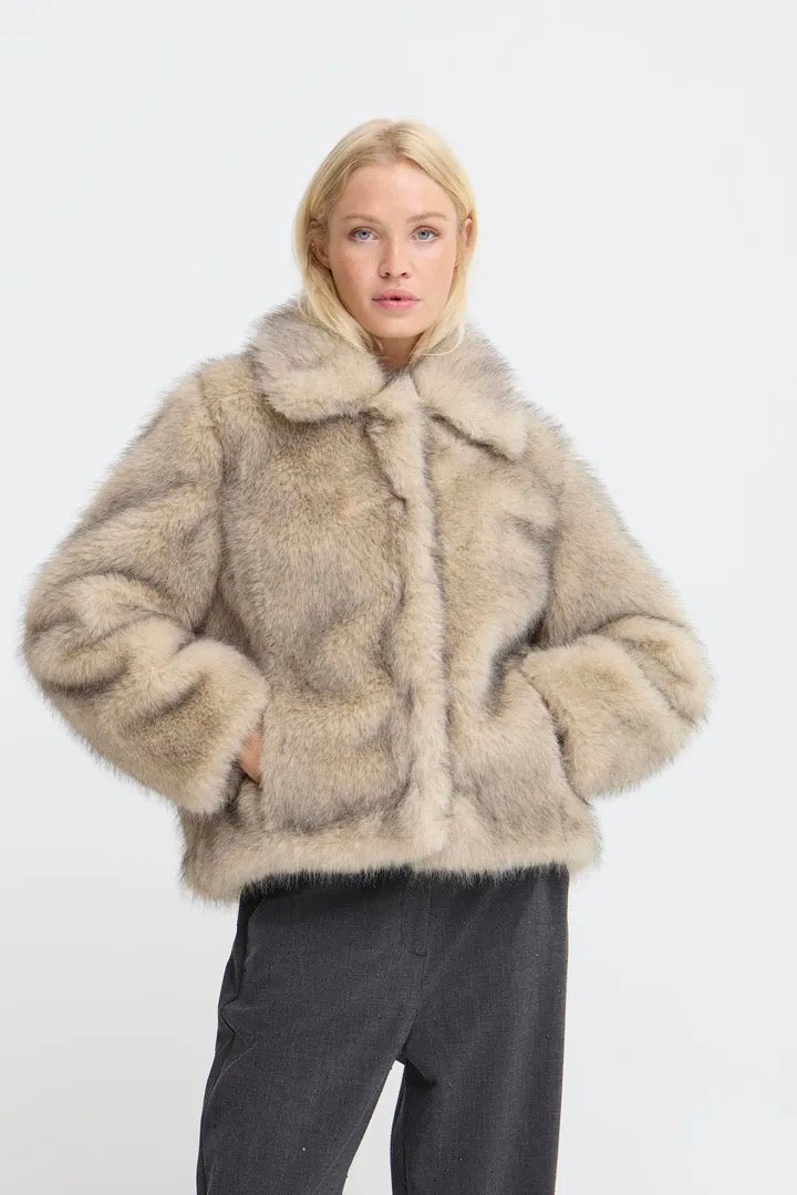 Oatmeal Short Fur Jacket