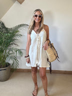 Mykonos rope Halter Mini Dress