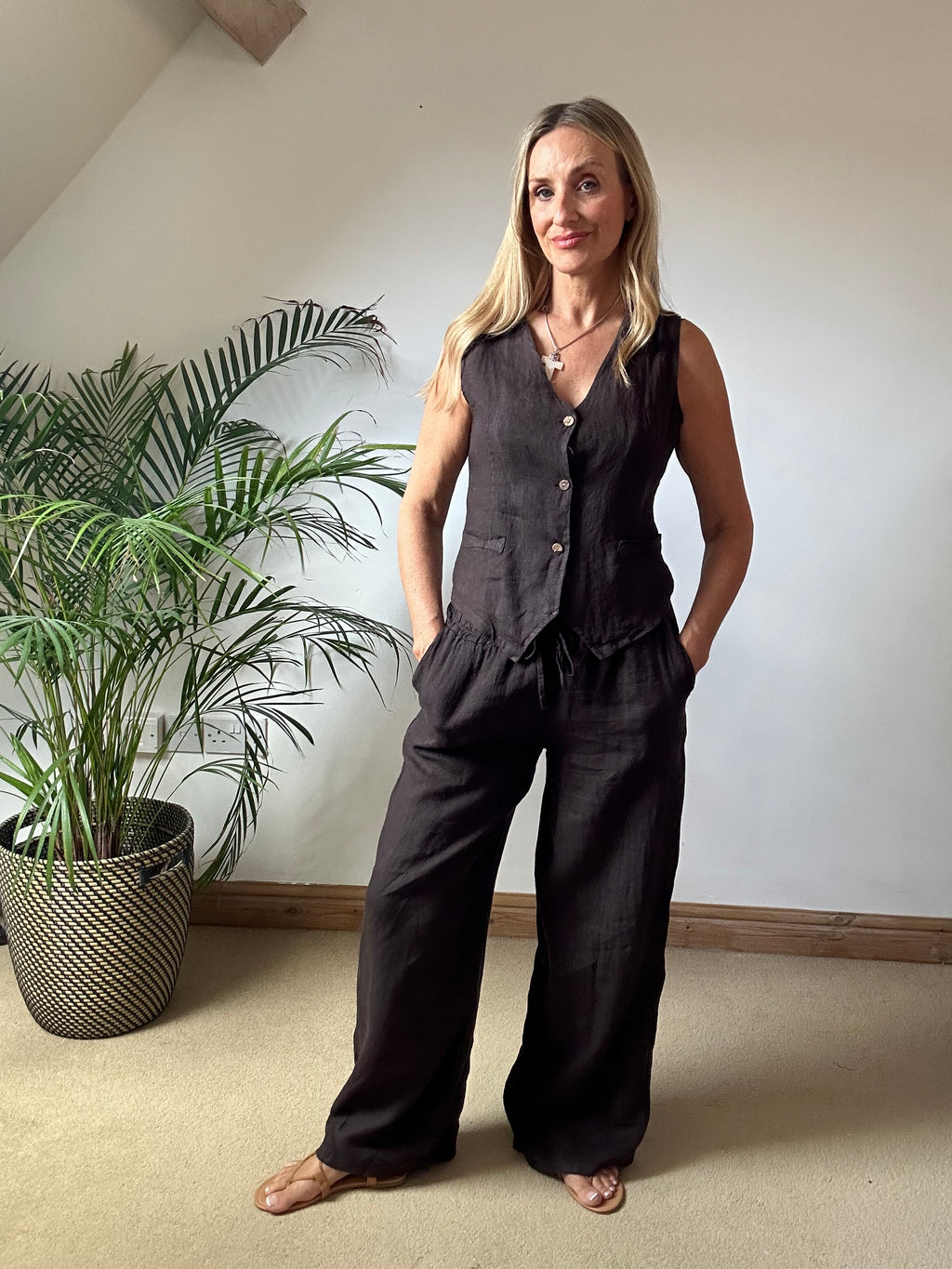 Wide Leg Linen Pants