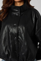 Funnel Neck PU Jacket