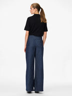 Wide Leg Pinstripe Jeans