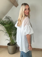 Sheer Puff Sleeve Blouse