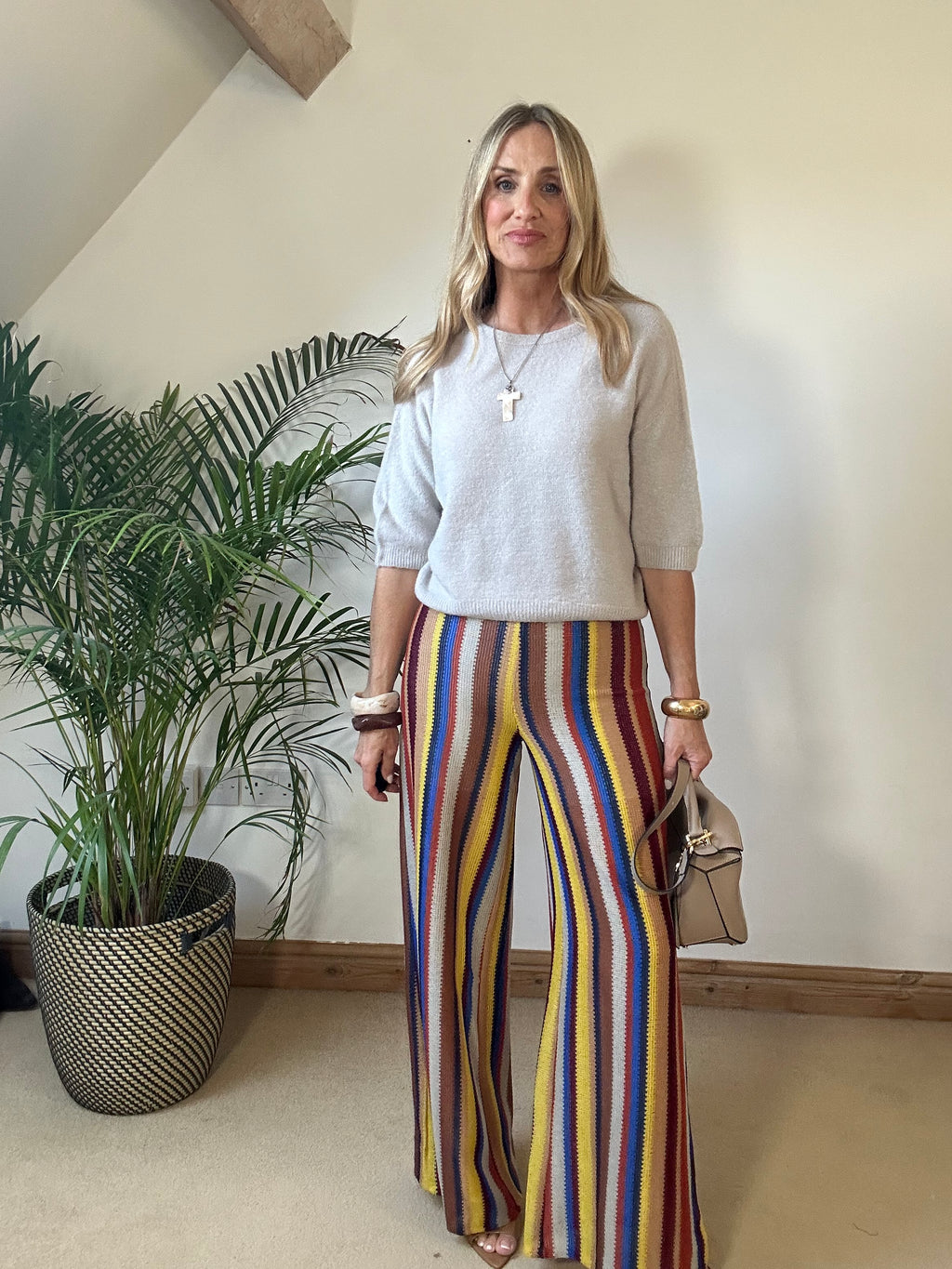 Boho Striped Knitted Pants