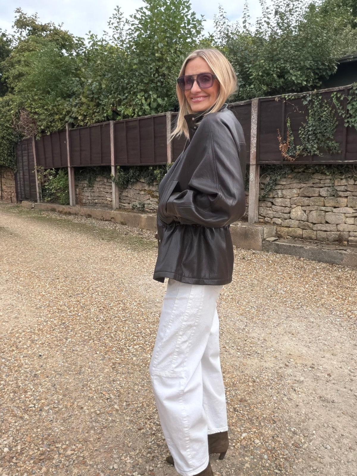 Chocolate Oversized Faux Leather Jacket