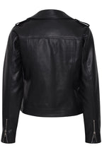 Faux Leather Biker Jacket - Black