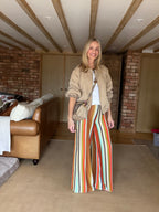 Striped Crochet Trousers (aqua)