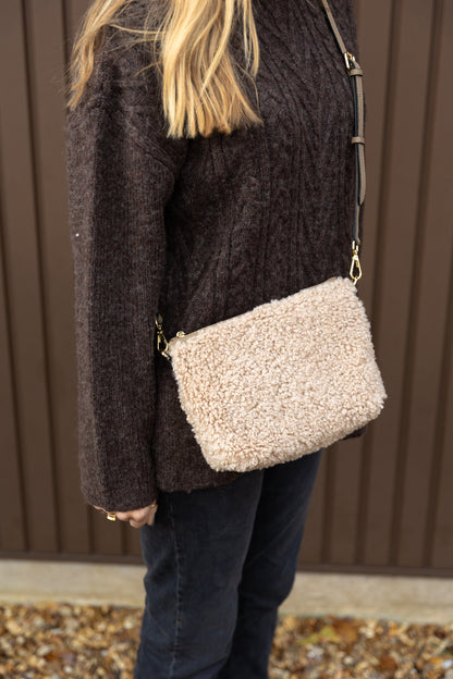 Faux Shearling Handbag