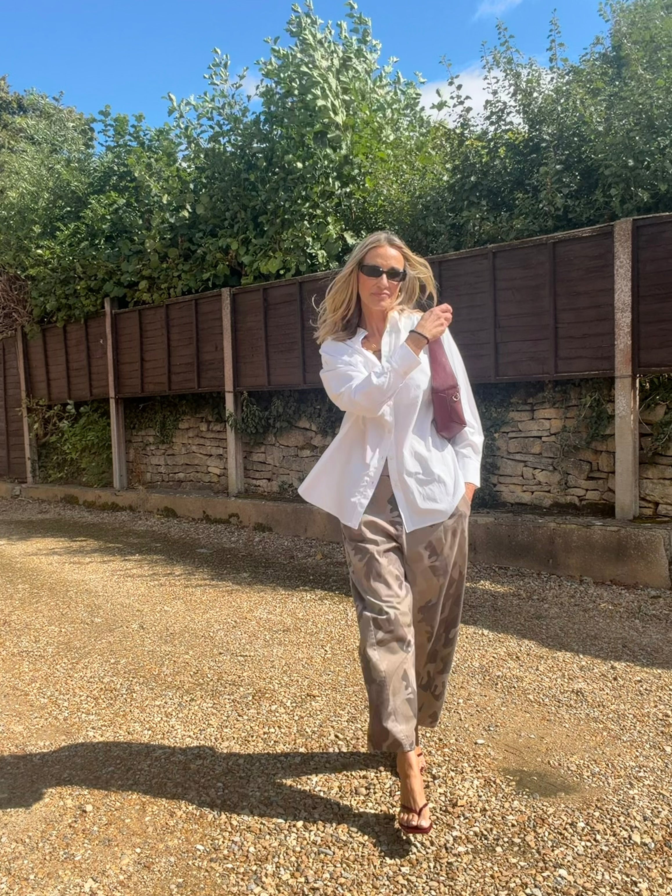 Camo Barrel Leg Trousers