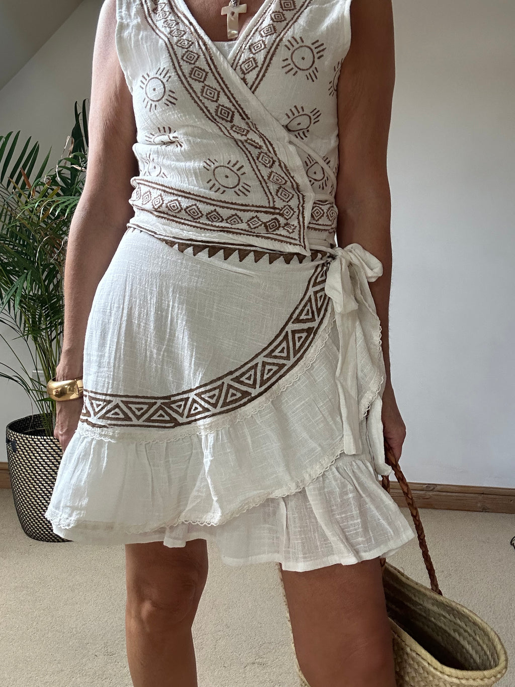 Boho Mini Wrap Skirt