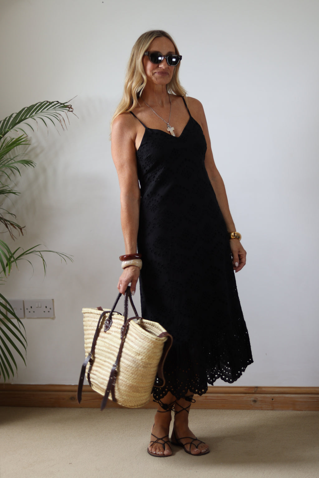 Broderie Anglaise Sundress - Black